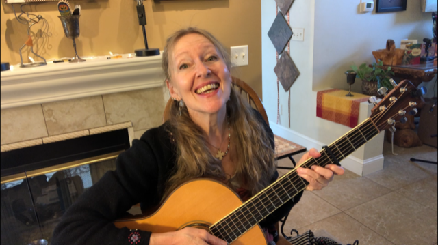 Anke Summerhill singing for residents